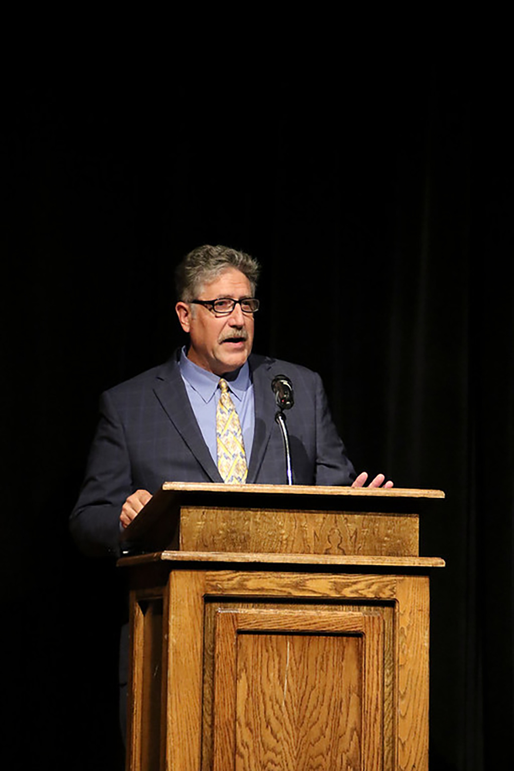 
Randal O’Brien, Goose Creek CISD superintendent, welcomes faculty and staff members to the 2018-2019 school year at the recent back-to-school convocations, kicking off the 100th anniversary of the district.
