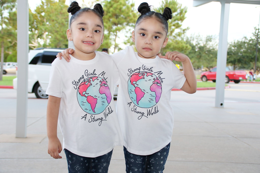 
Alylin and Malillany Navarro get ready to go to pre-kindergarten at Carver Elementary on the first day of school.
