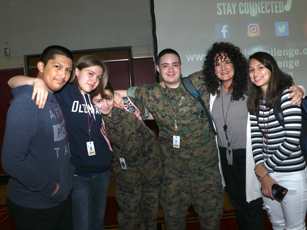 
Victor Barajas, Madison King, Lillian Campbell, Steven Smith, speaker Carnes, and Tiffany Joya.
