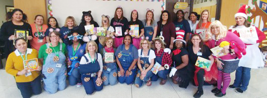 
Hopper Primary School faculty and staff dress up for the Character Book Parade, portraying characters from their favorite books.

