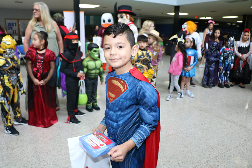 
Superman Osbaldo Padron, third-grader at Lamar Elementary, won first place in the costume contest for ages 6-10 at Goose Creek CISD’s recent Parent Resource Fair at Ross S. Sterling High School.
