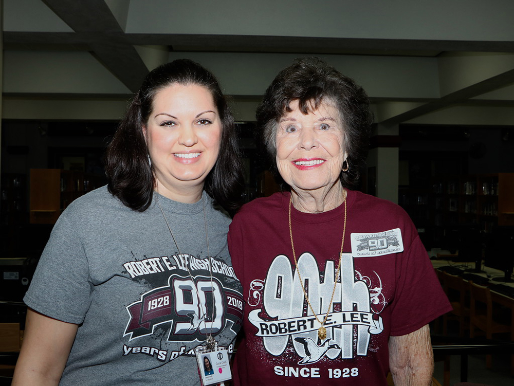 
Sherry Burr Smith, REL campus at-risk/intervention coordinator, enjoys the celebration with her grandmother Dovie Burr, Class of 1948.
