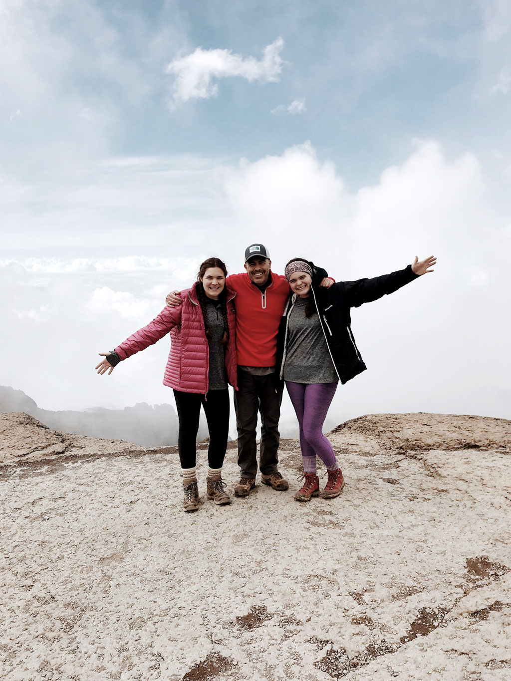 
GCCISD principal and 2 daughters on top of mountain
