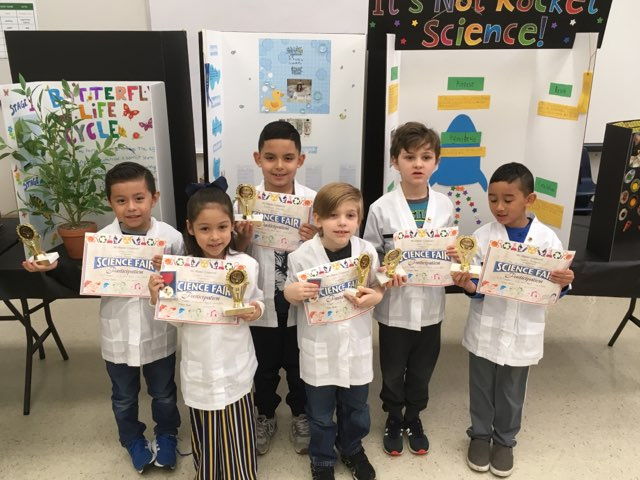 
B. P. Hopper Primary celebrates the school’s Second Annual Science Fair. The winners are (front, from left) Dorean Sanchez, Jack Arnolds, Jayden Burguete, (back, from left) Jorge Gomez, Abraham Gonzalez and Jude Kilgore.
