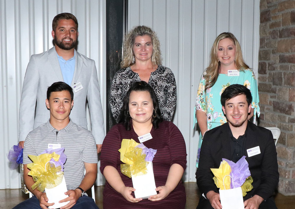 
Students (front, from left) Jacob Naiser, Tarece Lensing and Canon Svegliato, all from Ross S. Sterling High School, with teachers (back, from left) John Tremmel, RSS; Katie Reyna, Robert E. Lee High School and Homebound and Mindy Merling, Stephen F. Austin Elementary are presented at the Goose Creek CISD Education Foundation’s Students Choice Awards.
