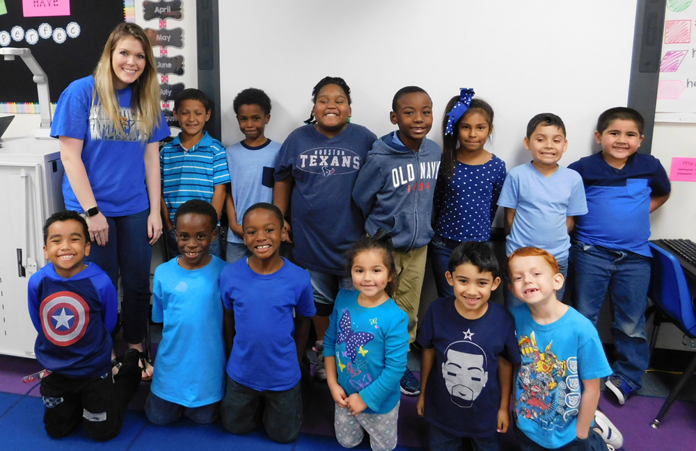  Ms. Carr’s class at Harlem Elementary supports local law enforcement by wearing blue. 