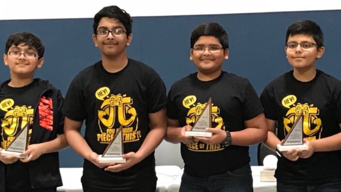  The MATHCOUNTS team of (from left) Swayam Gupta, Atharv Shinde , Harsh Agrawal  and Arin Sood from Highlands Junior School won second place at the Regional MATHCOUNTS meet at Space Center Houston in February. GCCISD was represented by 45 students. Gentry Junior School was awarded third place. The Highlands Junior team will compete in the State MATHCOUNTS meet March 24 in Austin, Texas. Coaches are Kirti Kulkarni and Lindsey Hampton.
