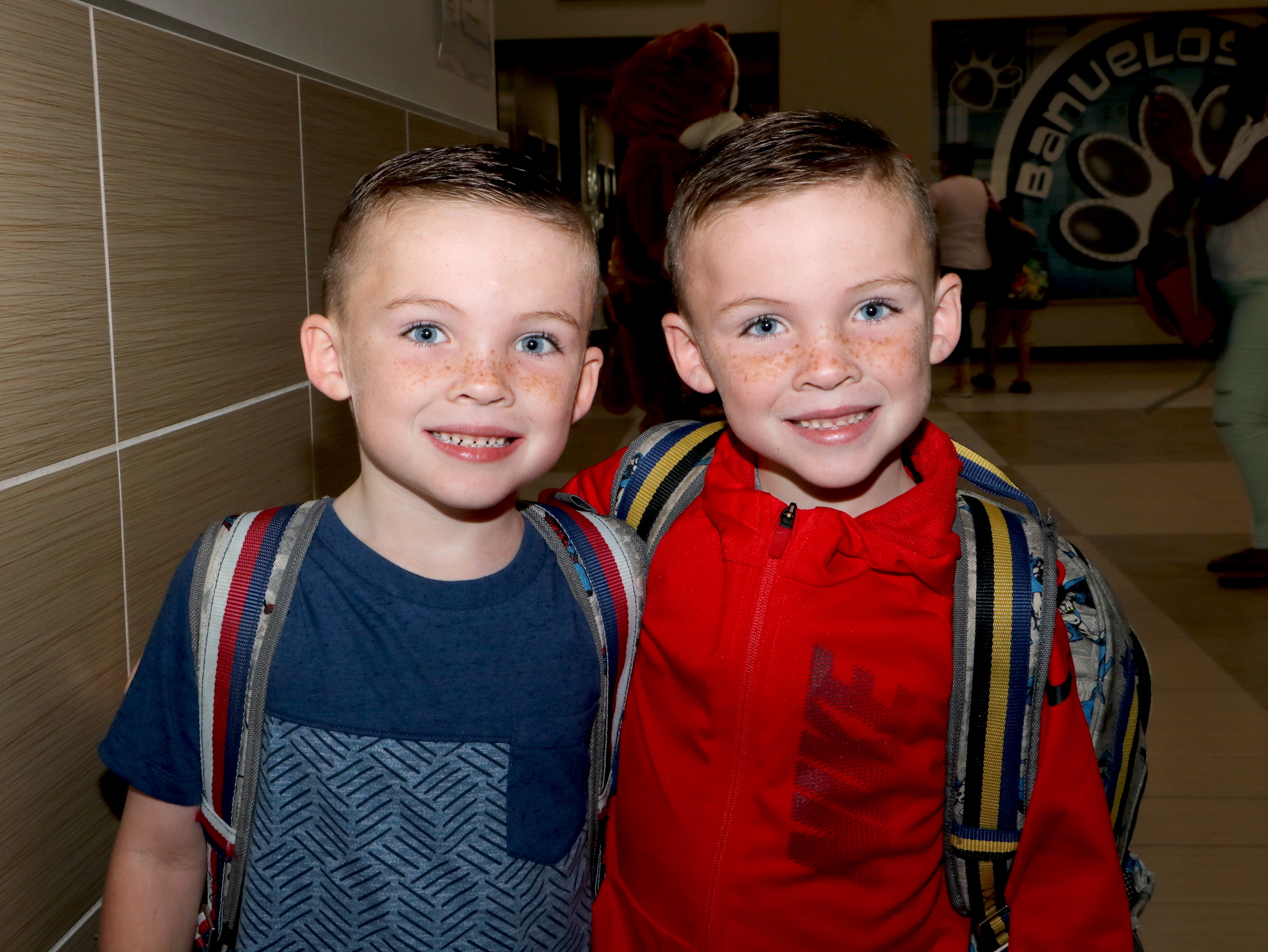  Tate (left) and Tallon Hilsmeier are ready for first grade at Dr. Antonio Bañuelos Elementary. 