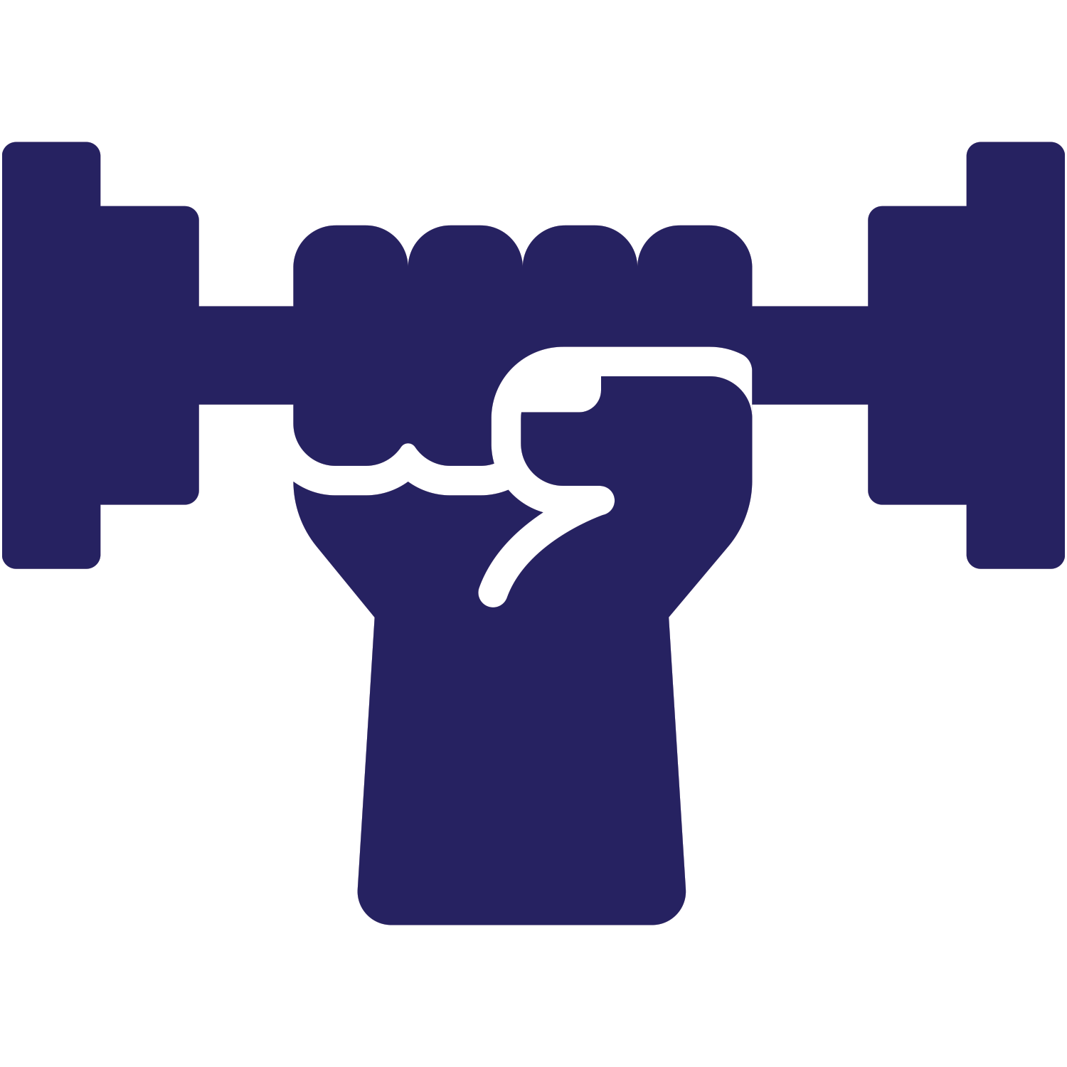 Arm holding up weight symbol