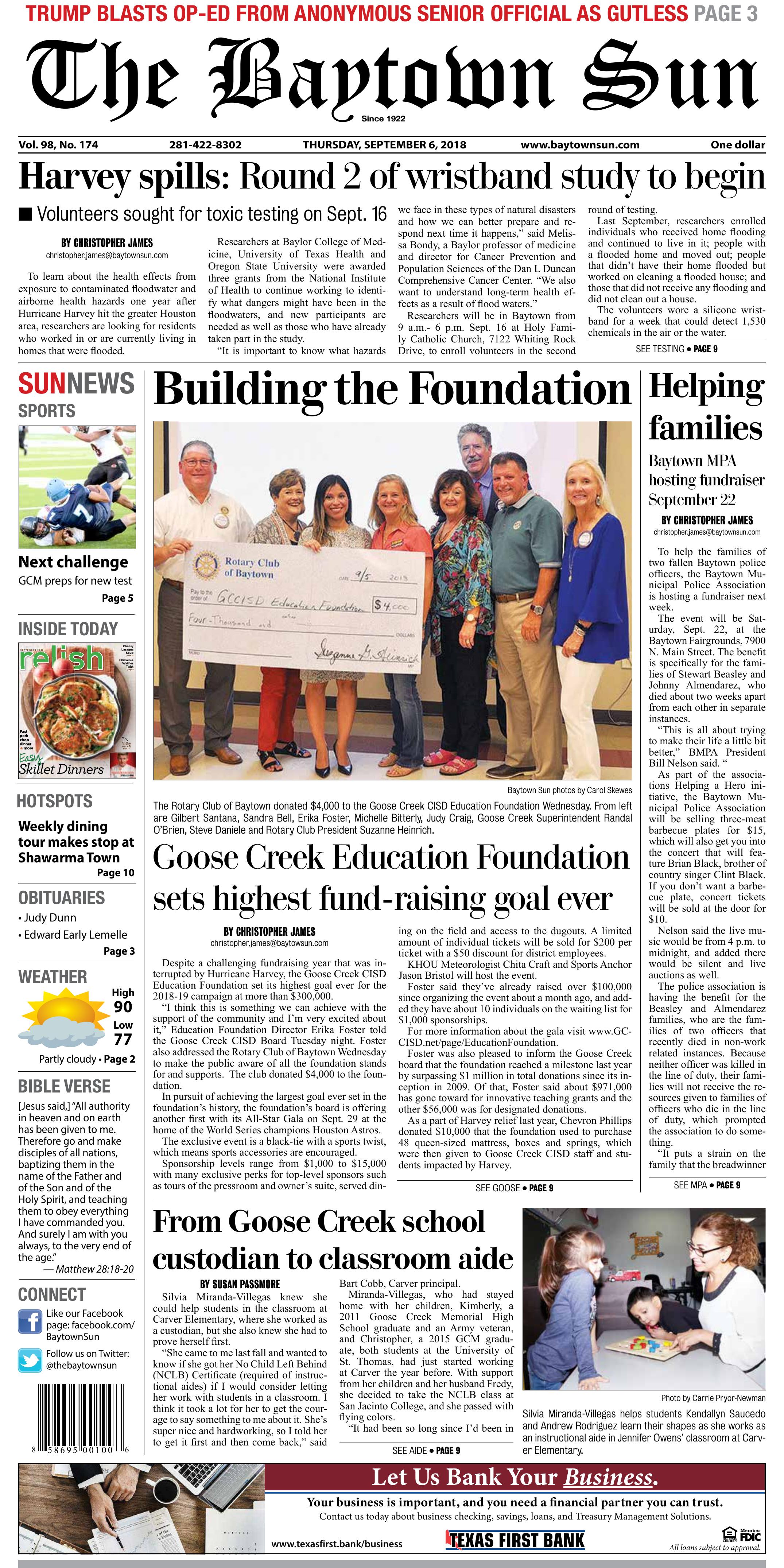 September 6, 2018 Baytown Sun Edition