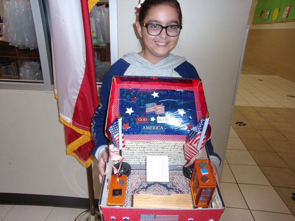 
Students in Linda LeDay’s fifth-grade GATE class celebrated Freedom Week, designing Freedom Day dioramas and Constitution lapbooks that focused on the intent, meaning and importance of the Declaration of Independence and the U.S. constitution, including the Bill of Rights, in their historical content.
