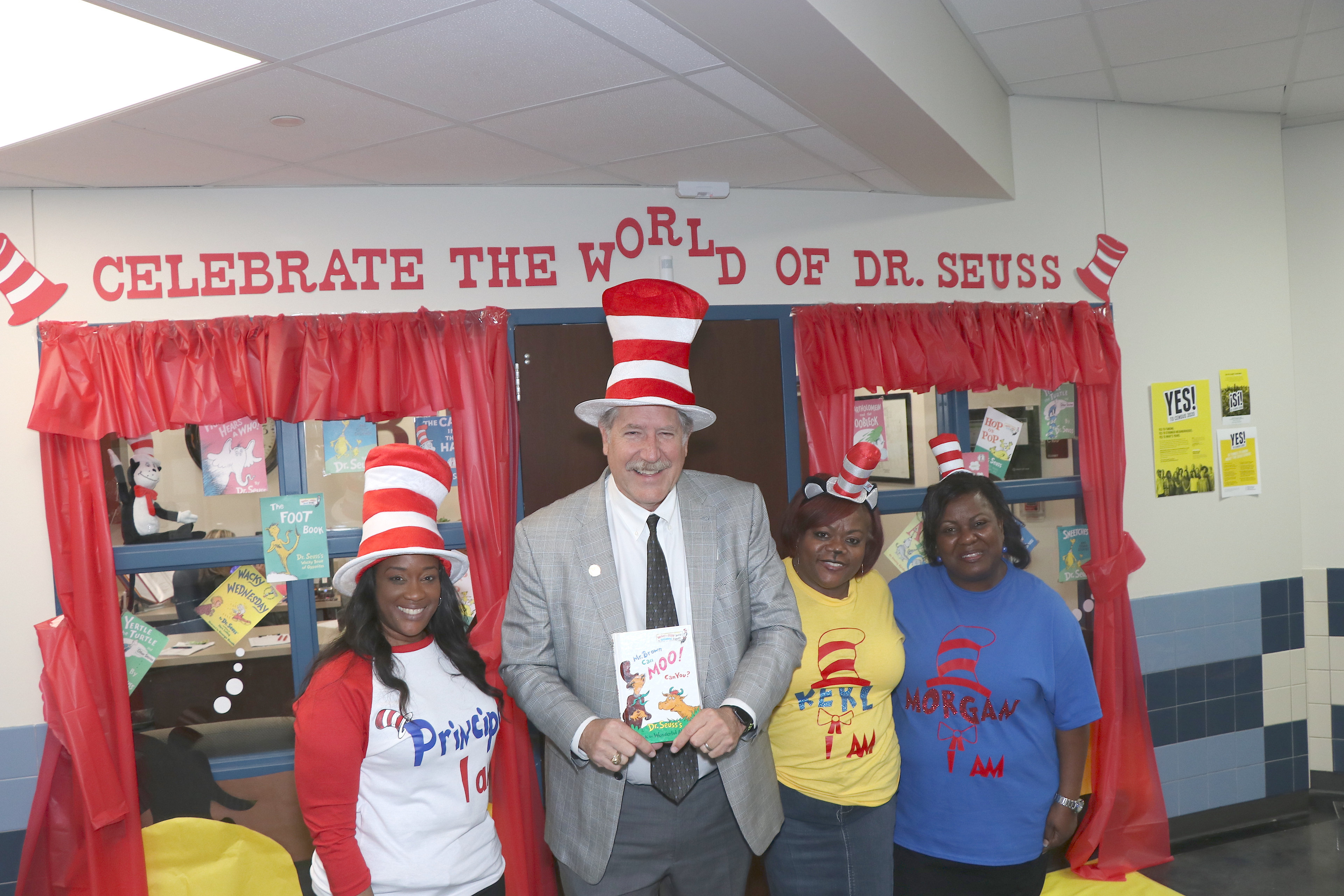 OBrien in Dr. Seuss Hat with Staff