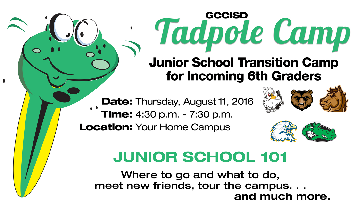 Tadpole camp information