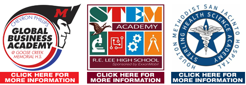 Logos for Lee, Sterling and Memorial Career Academies