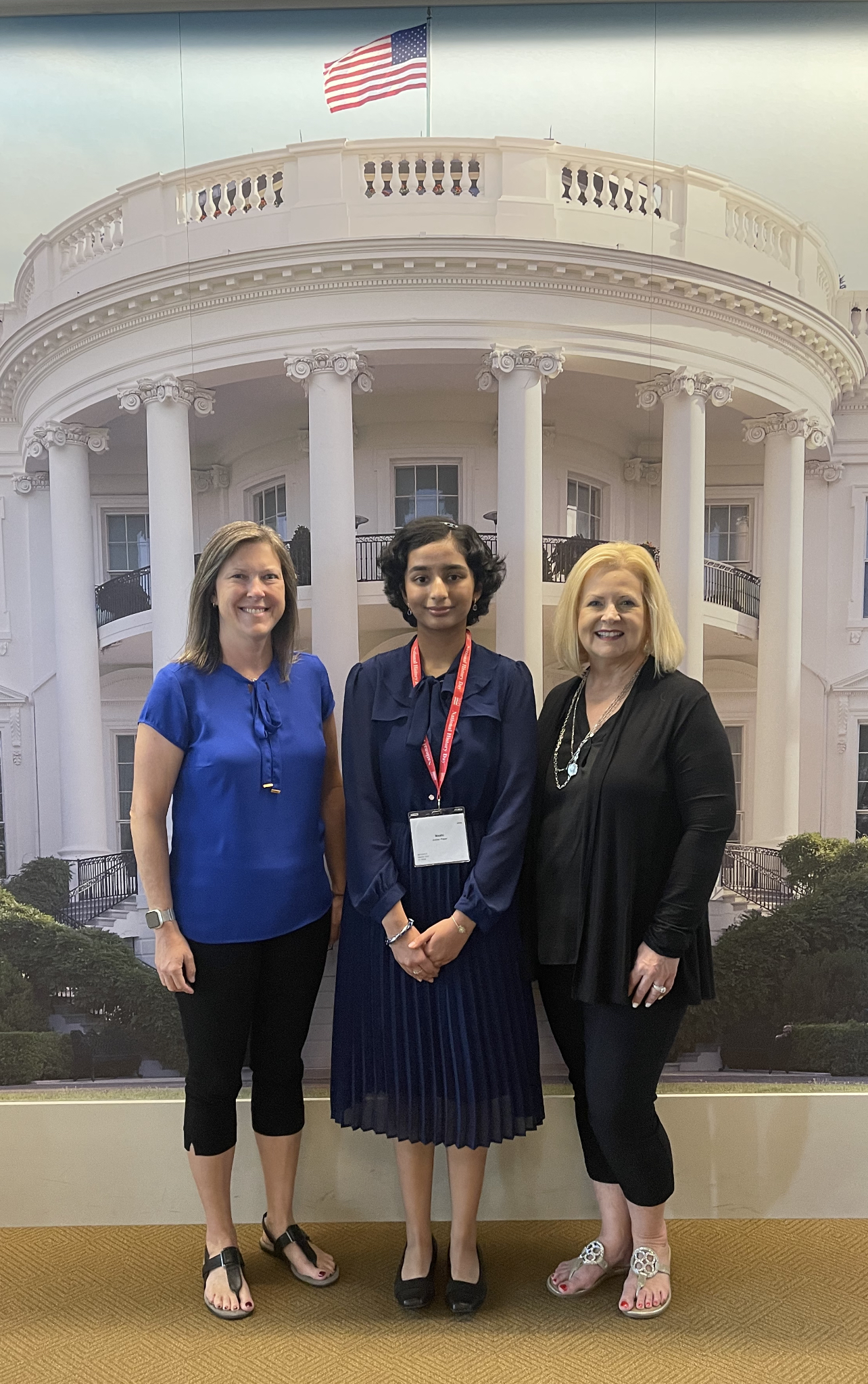 maahi singh poses at the white house where her project will be displayed