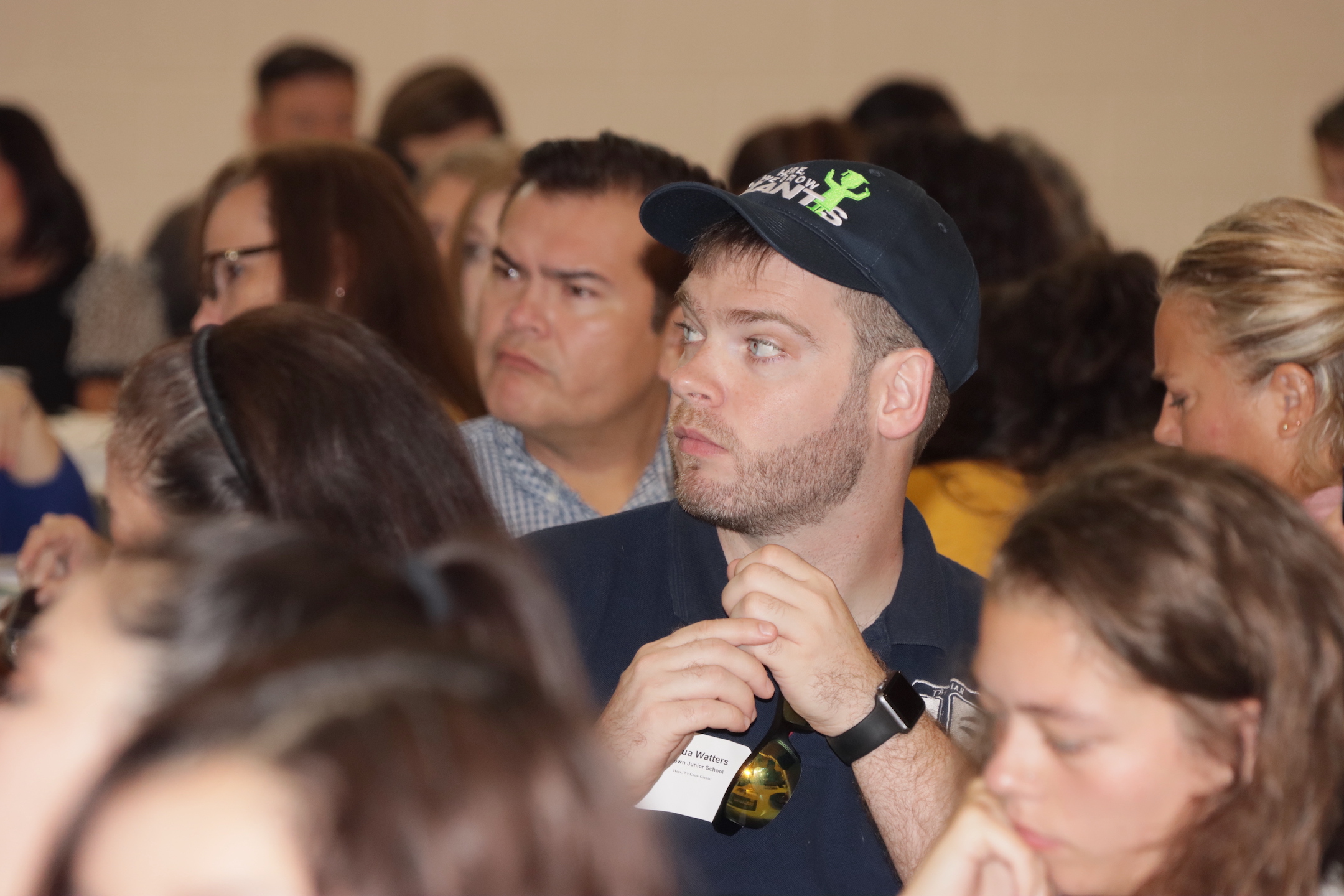 new teachers wear gc giants hat