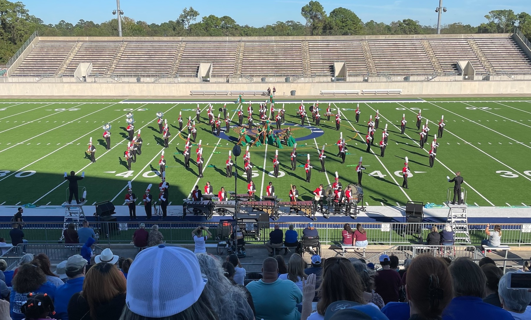 gcm band performs on field