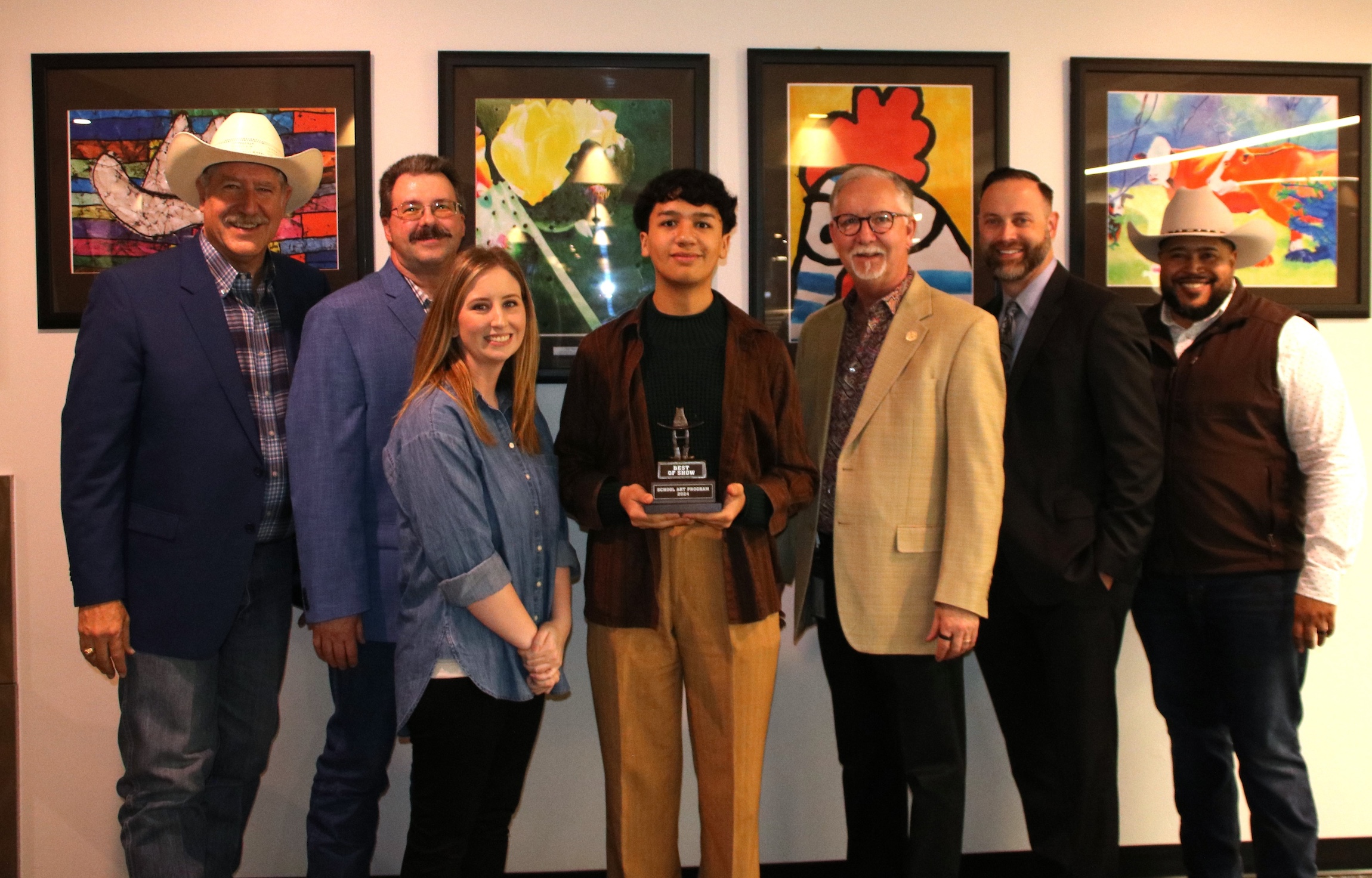 district admin and dr o brien present award to best in show winner marco villareal