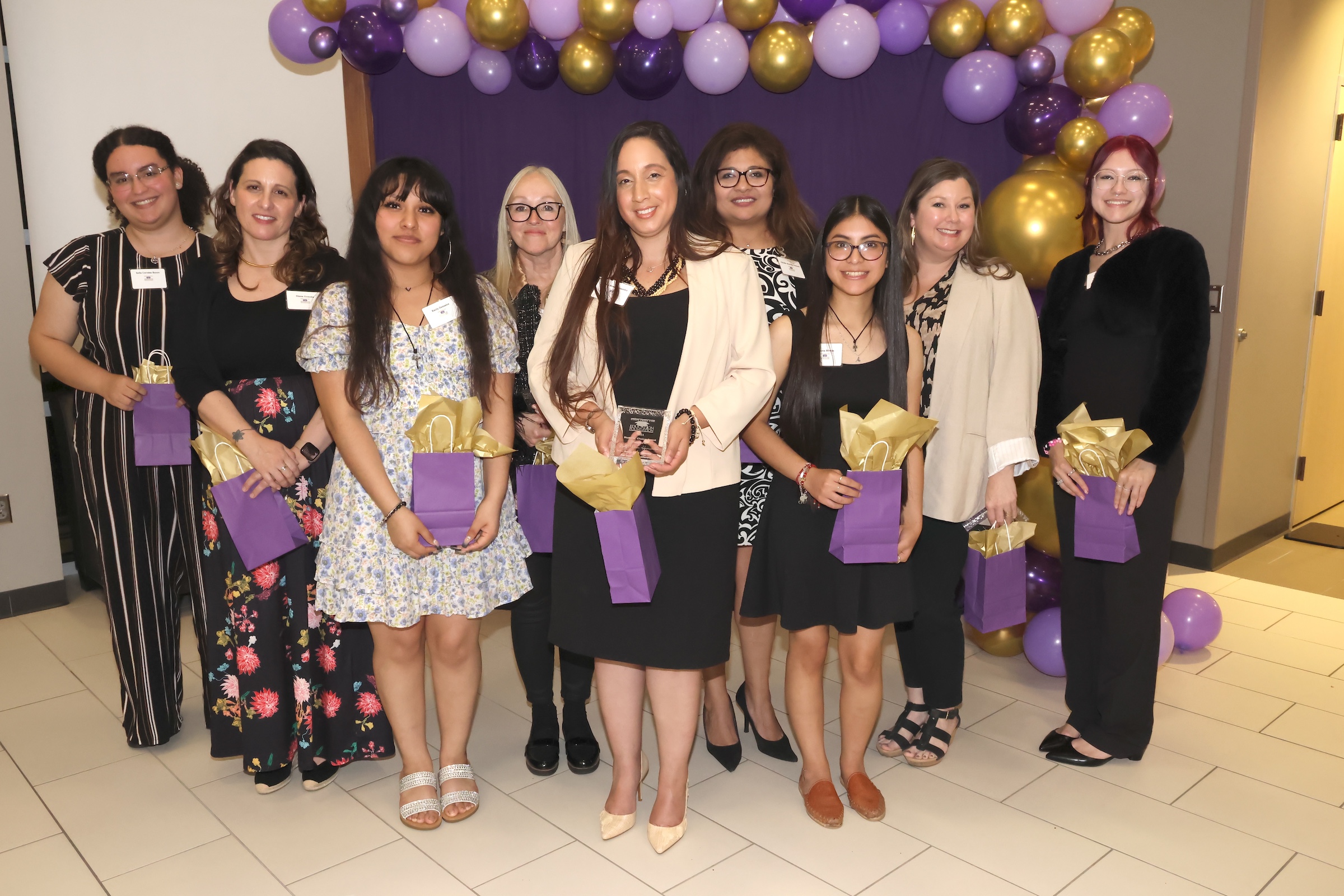 students choice award winners pose together