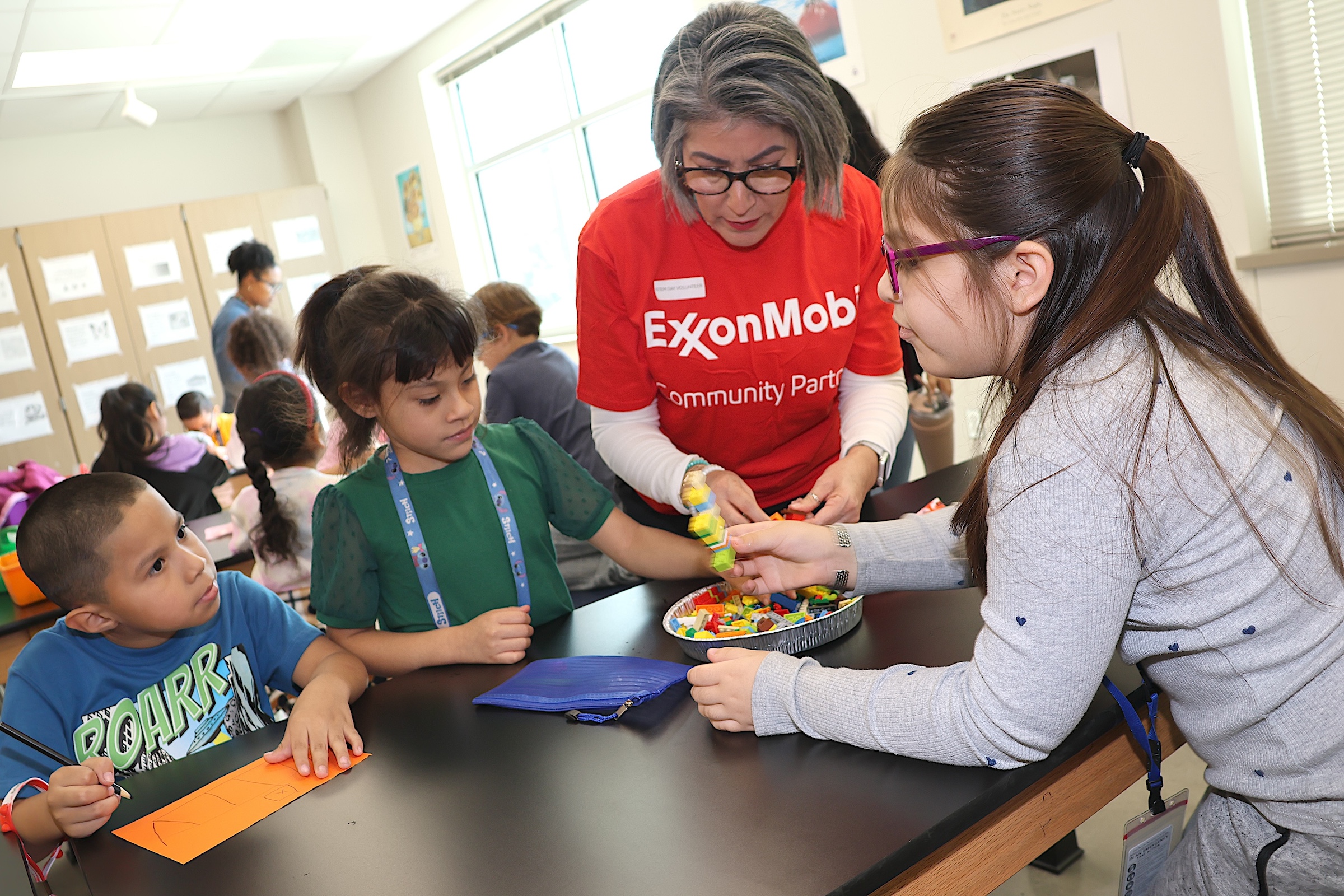 Students use LEGO bricks for hands-on design projects