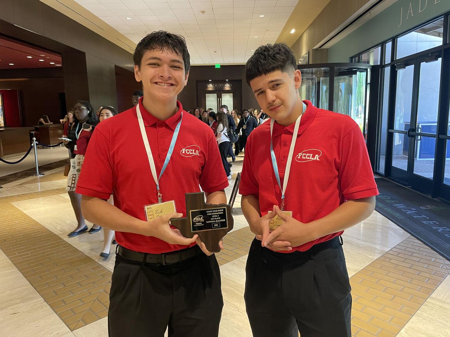 Erik Gonzalez and Alec Lopez proudly pose with their 1st place plaque