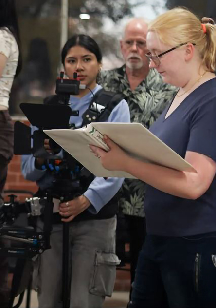 hailey walter on set of her motion picture