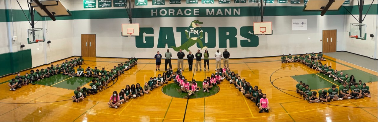 Horace Mann Team spell out HMJ